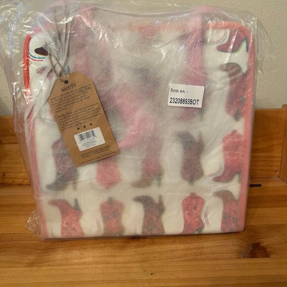 NWT Catchfly Western Boot Print Handbag | Vibrant Pink & Orange Tote - Picture 2 of 7